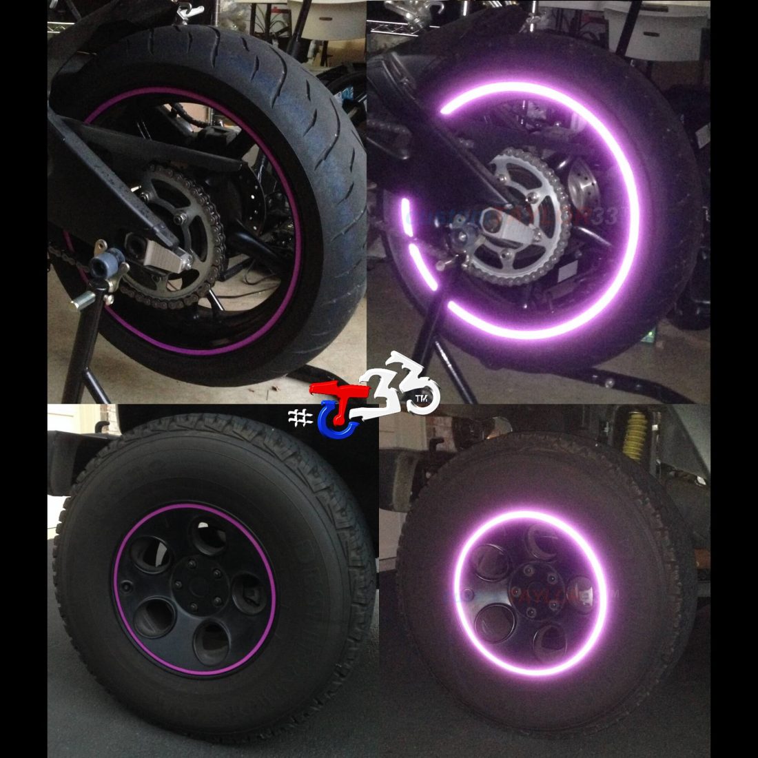 Purple/Pinkish Engineering Grade Reflective Rim Tape (All Vehicles